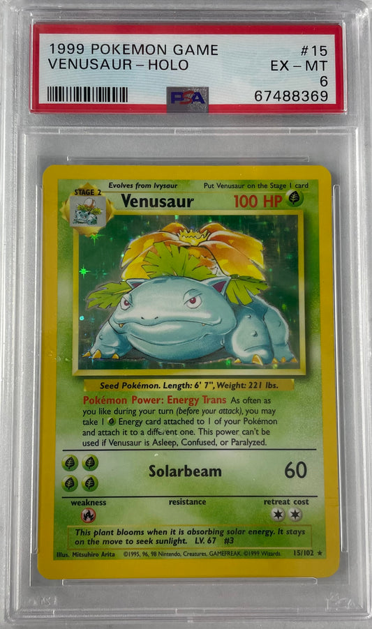 1999 POKEMON GAME VENUSUAUR - HOLO #15 PSA 6