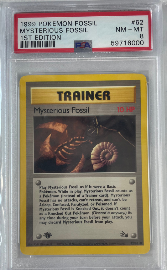 1999 POKEMON FOSSIL MYSTERIOUS FOSSIL 1ST EDITION #62 PSA 8