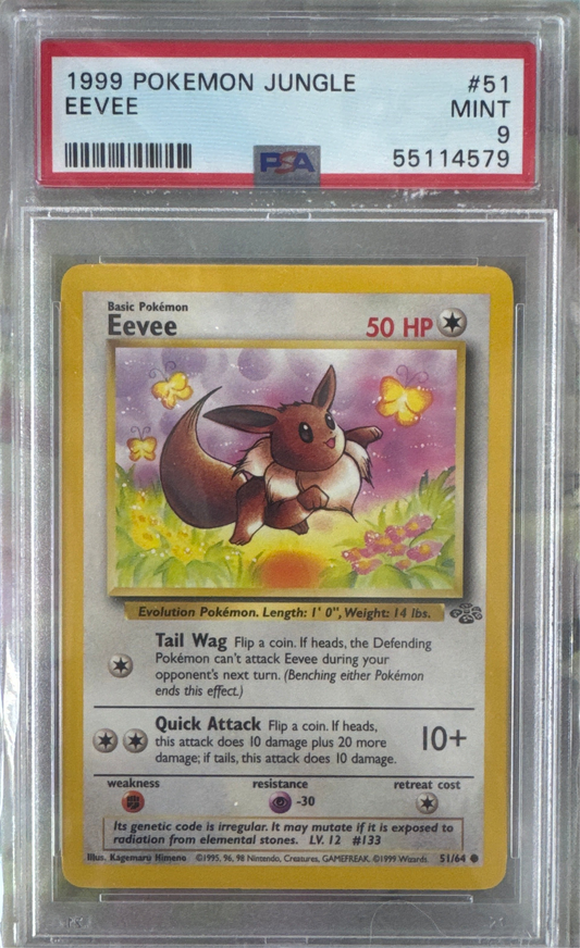 1999 POKEMON JUNGLE EEVEE #51 PSA 9