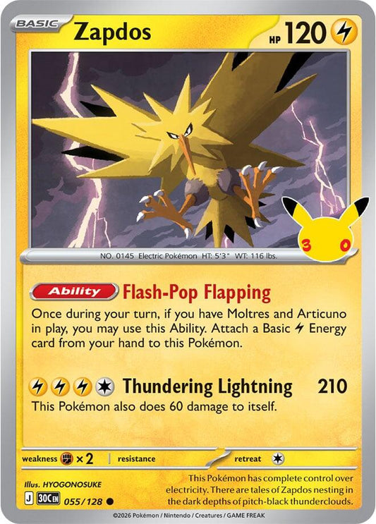 Zapdos - 055/128 - ME: 30th Celebration
