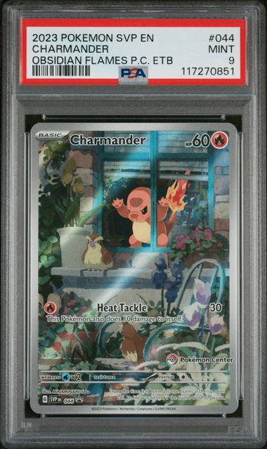 2023 POKEMON SVP EN-SV BLACK STAR PROMO #044 CHARMANDER OBSIDIAN FLAMES PC ETB PSA 9