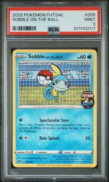 2020 POKEMON FUTSAL #005 SOBBLE ON THE BALL PSA 9