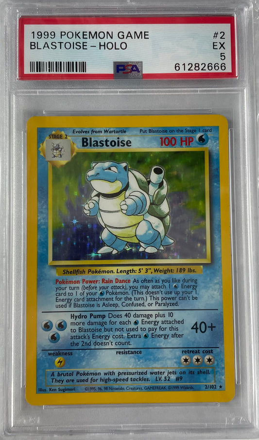 1999 POKEMON GAME BLASTOISE - HOLO #2 PSA 5