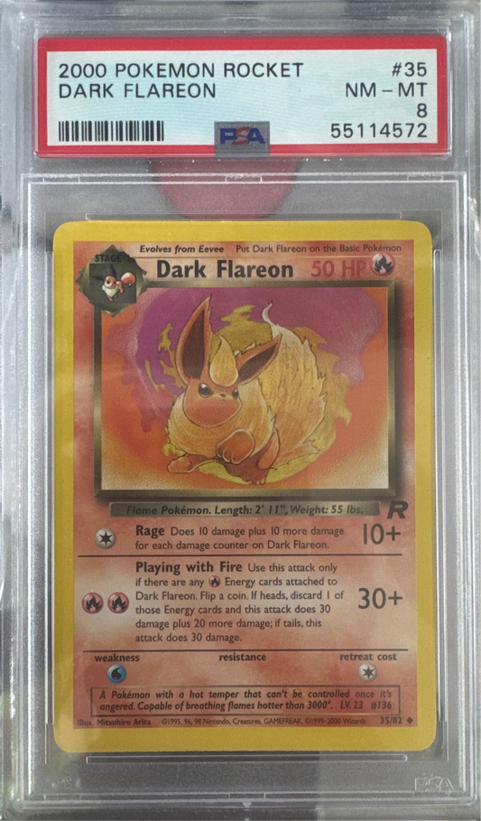 2000 POKEMON ROCKET #35 DARK FLAREON PSA 8