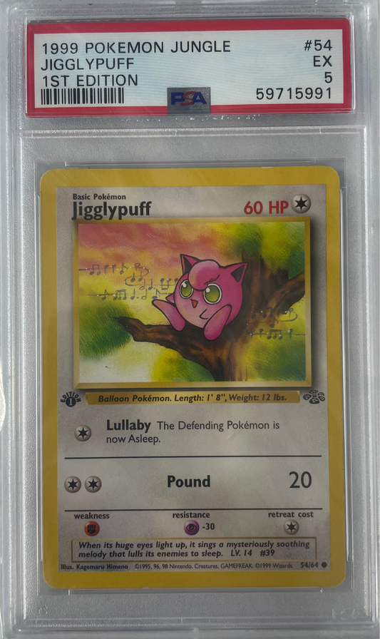 1999 POKEMON JUNGLE JIGGLYPUFF 1ST EDITION #54 PSA 5