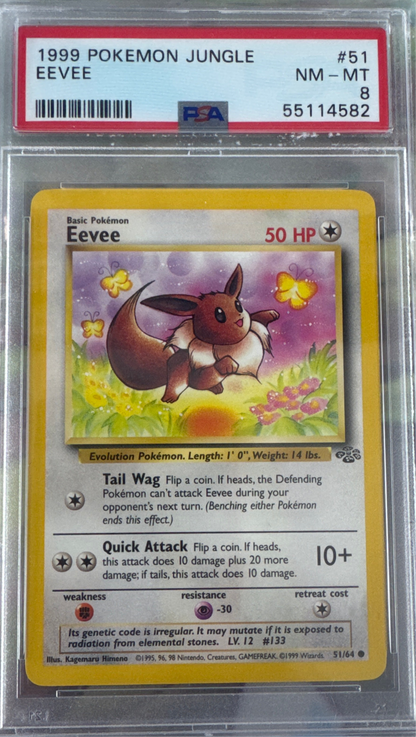 1999 POKEMON JUNGLE #51 EEVEE PSA 8