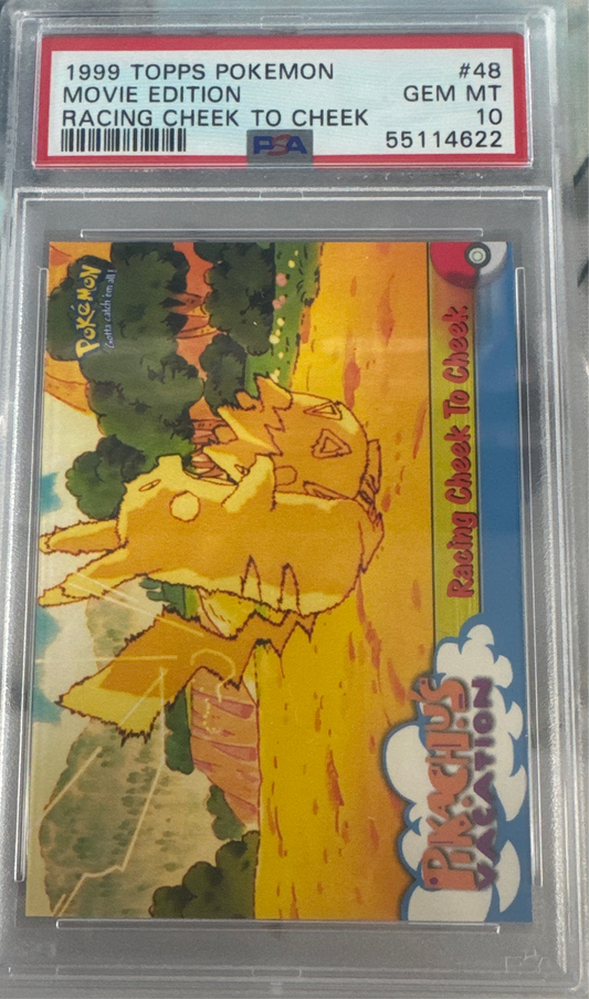 1999 TOPPS POKEMON THE MOVIE EDT #48 MOVIE EDITION RACING CHEEK TO CHEEK PSA 10