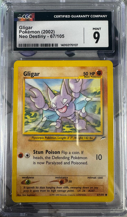 2002 Pokemon Gligar #67/105 CGC 9