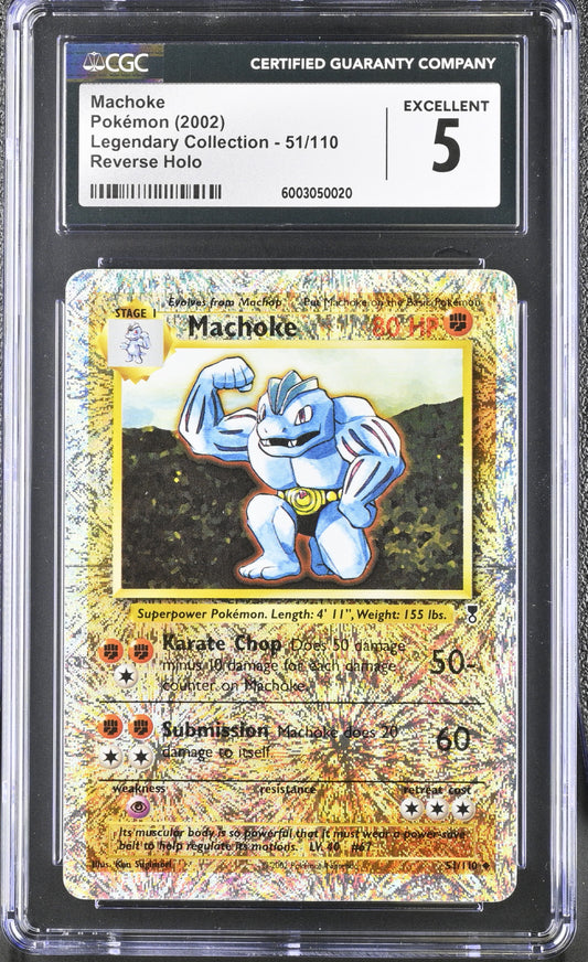 2002 POKEMON MACHOKE LEGENDARY COLLECTION #51/110 REVERSE HOLO CGC 5