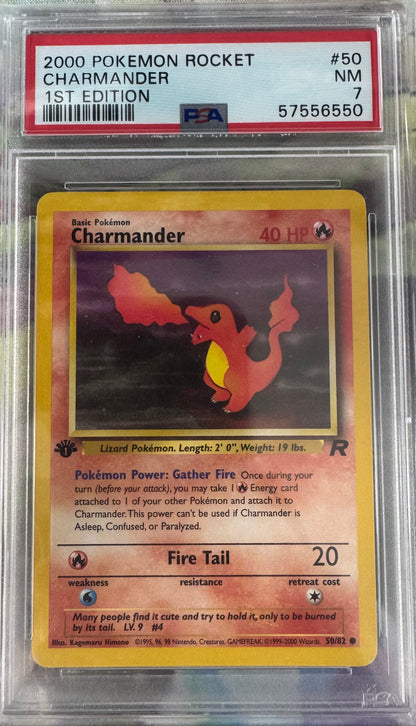 2000 Pokemon Charmander 1st Edition #50 PSA 7