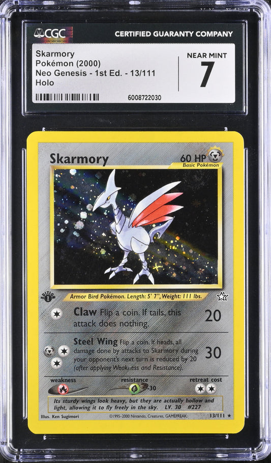 2000 POKEMON SKARMORY NEO GENESIS 1ST ED. #13/111 HOLO CGC 7