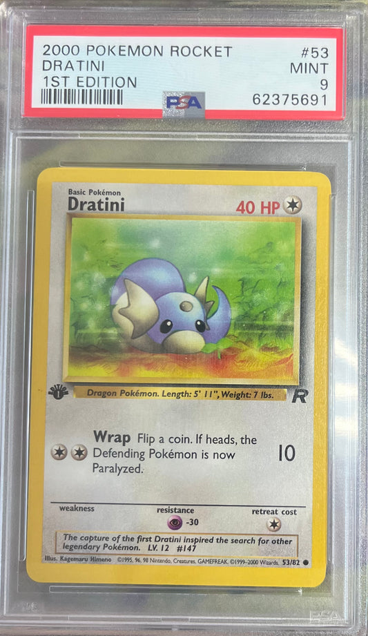 2000 POKEMON ROCKET #53 DRATINI 1ST EDITION PSA 9