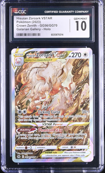 2023 Pokemon Hisuian Zoroark Vstar #GG56/GG70 CGC 10 – Topcard