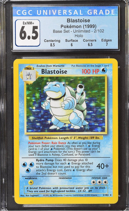 1999 Pokemon Blastoise #2/102 CGC 6.5