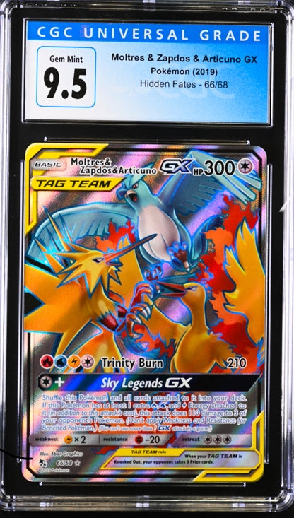 2019 Pokemon Moltres & Zapdos & Articuno GX #66/68 CGC 9.5