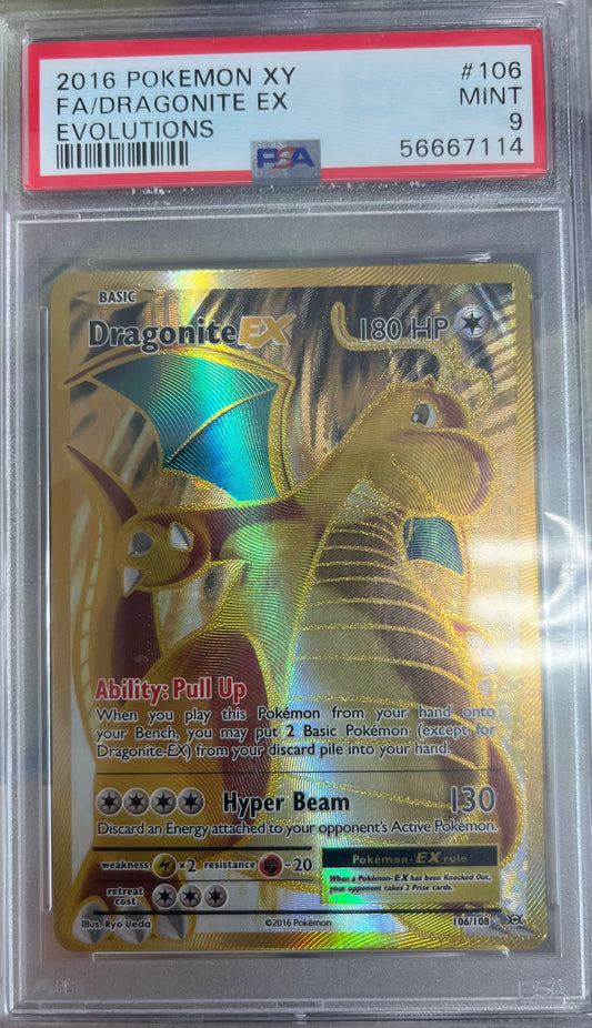 2016 POKEMON XY DRAGONITE EX #106 PSA 9