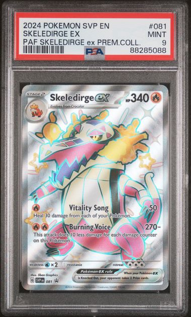 2024 POKEMON SCARLET & VIOLET SKELEDIRGE EX #081 PSA 9