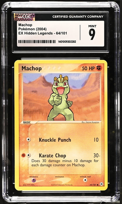 2004 POKEMON EX HIDDEN LEGENDS MACHOP #64/101 CGC 9