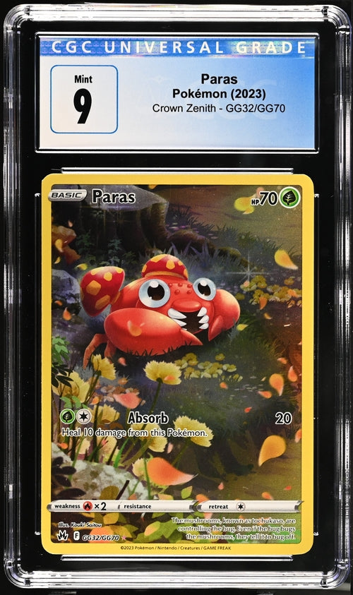 2023 POKEMON CROWN ZENITH PARAS #GG32/GG70 CGC 9