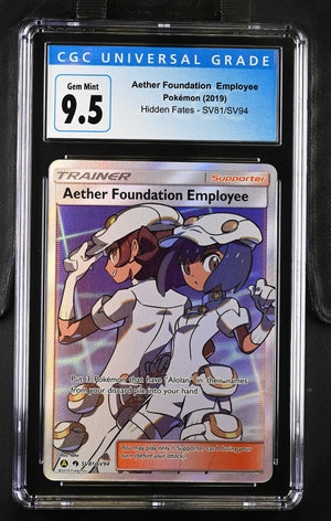 2019 POKEMON HIDDEN FATES AETHER FOUNDATION EMPLOYEE #SV81/SV94 CGC 9.5