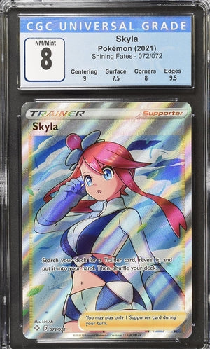 2021 POKÉMON SHINING FATES SKYLA #072/072 CGC 8