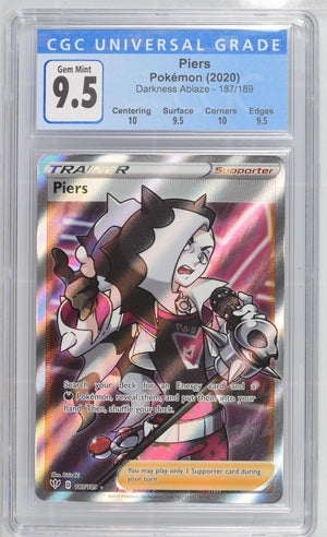 2020 POKEMON DARKNESS ABLAZE PIERS #187/189 CGC 9.5
