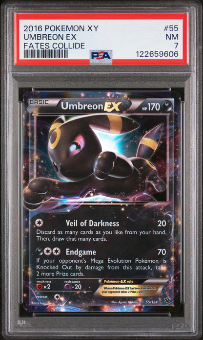 2016 POKEMON XY FATES COLLIDE UMBREON EX #55 PSA 7