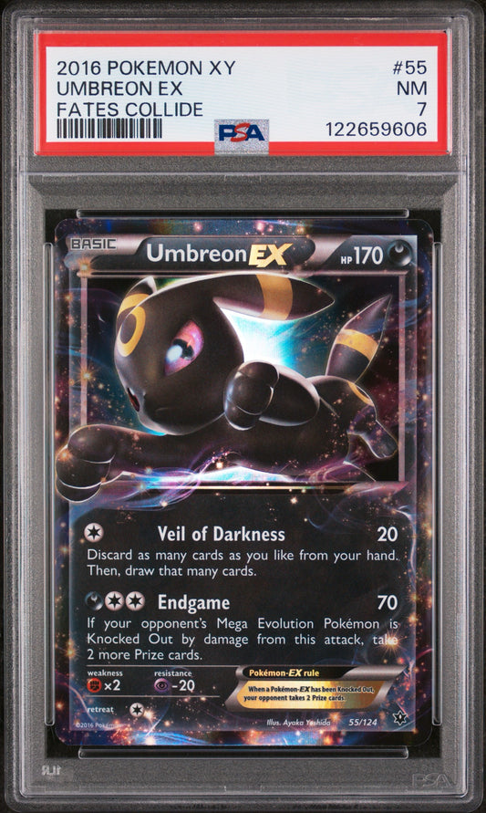2016 POKEMON XY FATES COLLIDE UMBREON EX #55 PSA 7