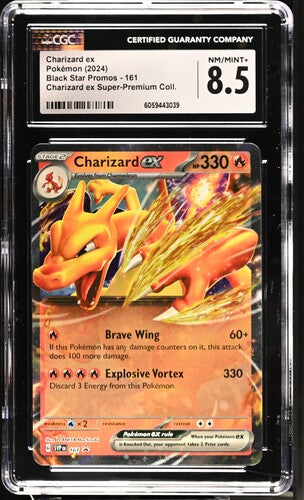 2024 POKEMON BLACK STAR PROMOS CHARIZARD EX #161 CGC 8.5