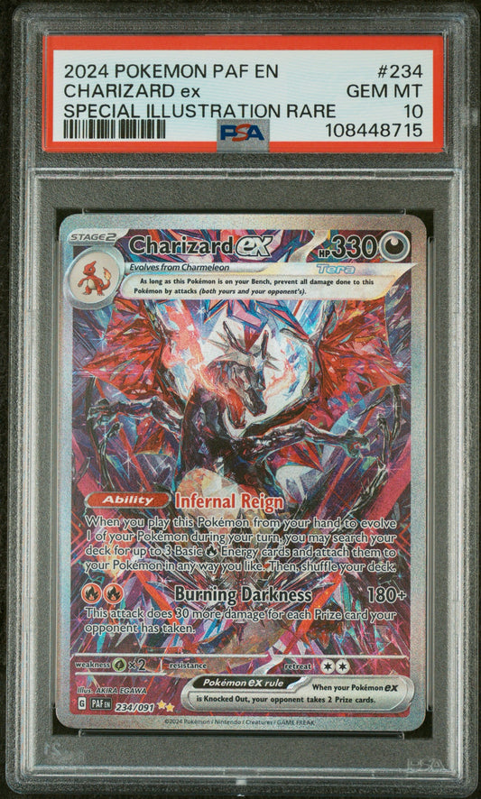2024 POKEMON PAF EN-PALDEAN FATES #234 CHARIZARD EX SPECIAL ILLUSTRATION RARE PSA 10