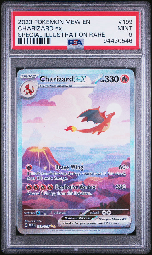 2023 POKEMON MEW EN-151 #199 CHARIZARD EX SPECIAL ILLUSTRATION RARE PSA 9
