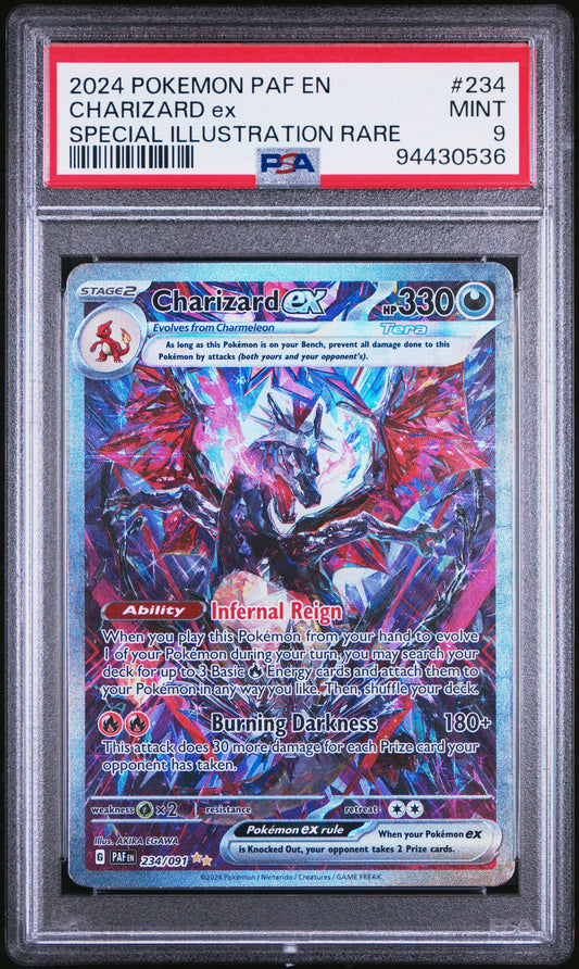 2024 POKEMON PAF EN-PALDEAN FATES #234 CHARIZARD EX SPECIAL ILLUSTRATION RARE PSA 9