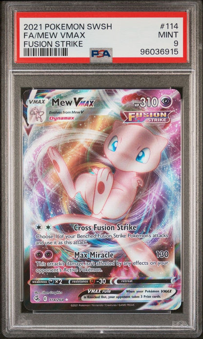 2021 Pokemon SWSH Mew Vmax #114 PSA 9