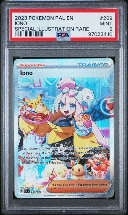 Pokemon TCG Iono #269 Special Illustration Rare PSA 9