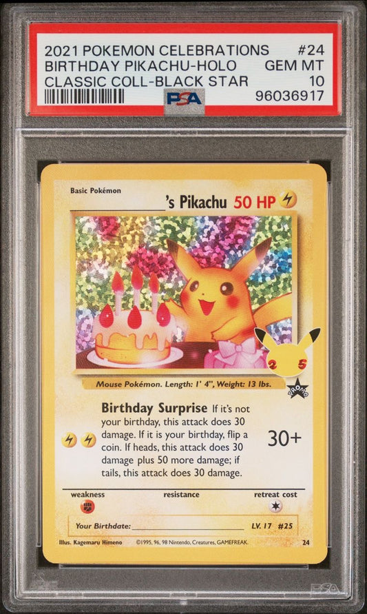 2021 Pokemon Birthday Pikachu #24 PSA 10 Gem-Mint