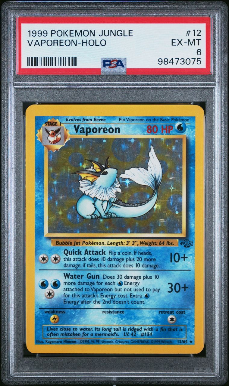 1999 Pokemon Vaporeon #12 PSA 6
