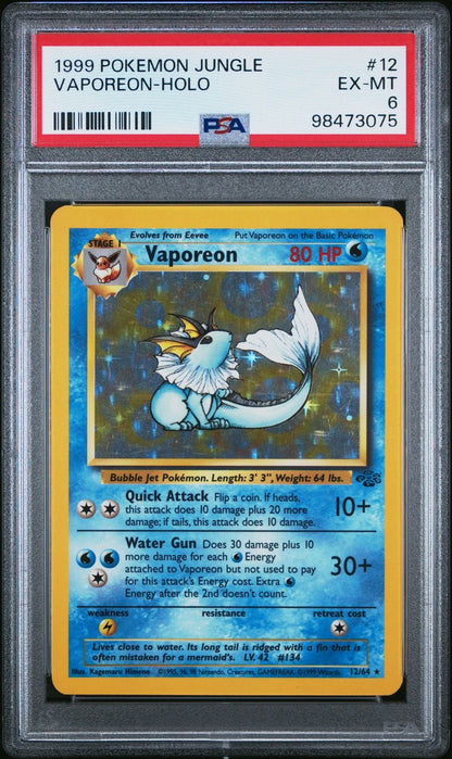 1999 Pokemon Vaporeon #12 PSA 6