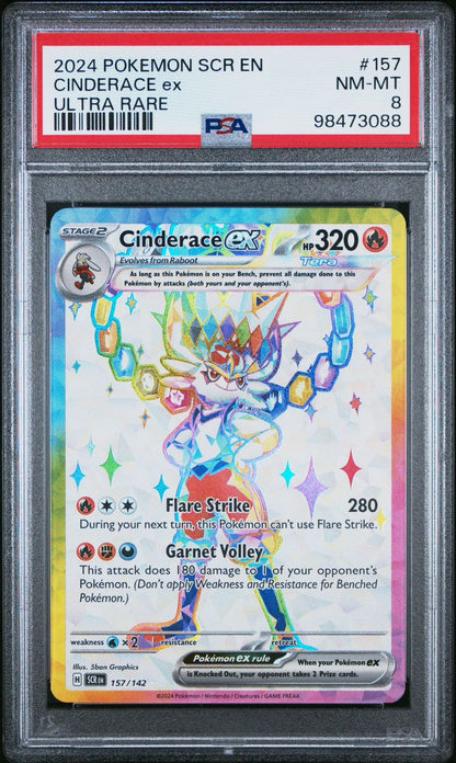 2024 Pokemon Cinderace Ex #157 PSA 8