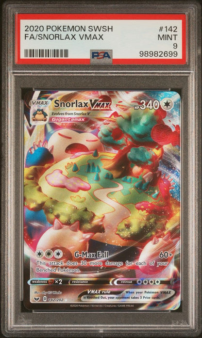 2020 Pokemon Snorlax Vmax #142 PSA 9