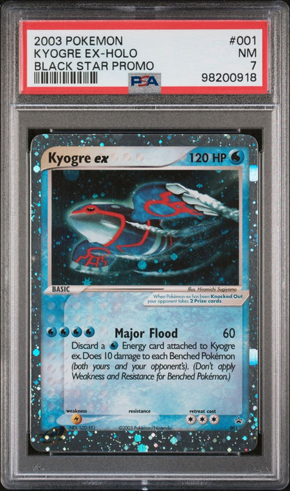 2003 POKEMON BLACK STAR PROMO KYOGRE EX-HOLO #001 PSA 7