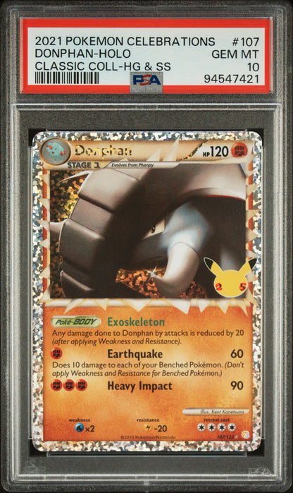 2021 Pokemon Donphan #107 PSA 10