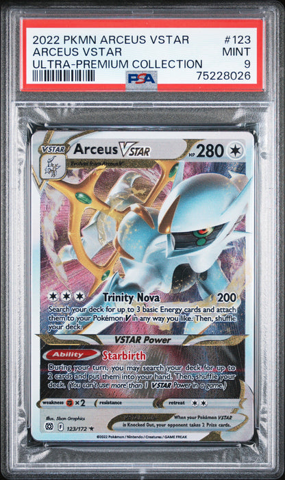 2022 POKEMON ARCEUS VSTAR ULTRA-PREMIUM COLLECTION #123 ARCEUS VSTAR ULTRA-PREMIUM COLLECTION PSA 9