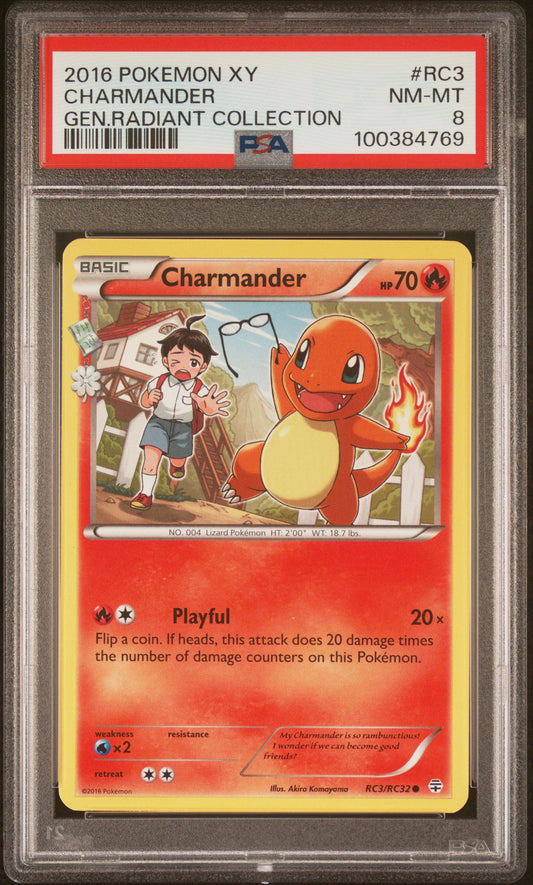 2016 POKEMON XY GENERATIONS RADIANT COLLECTION #RC3 CHARMANDER GEN.RADIANT COLLECTION PSA 8