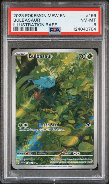 2023 POKEMON 151 ILLUSTRATION RARE BULBASAUR #166 PSA 8