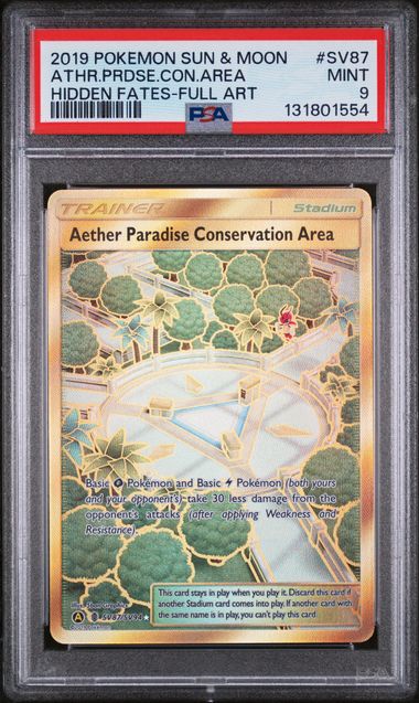 2019 POKEMON HIDDEN FATES AETHER PARADIS CONSERVATION AREA #SV87 PSA 9