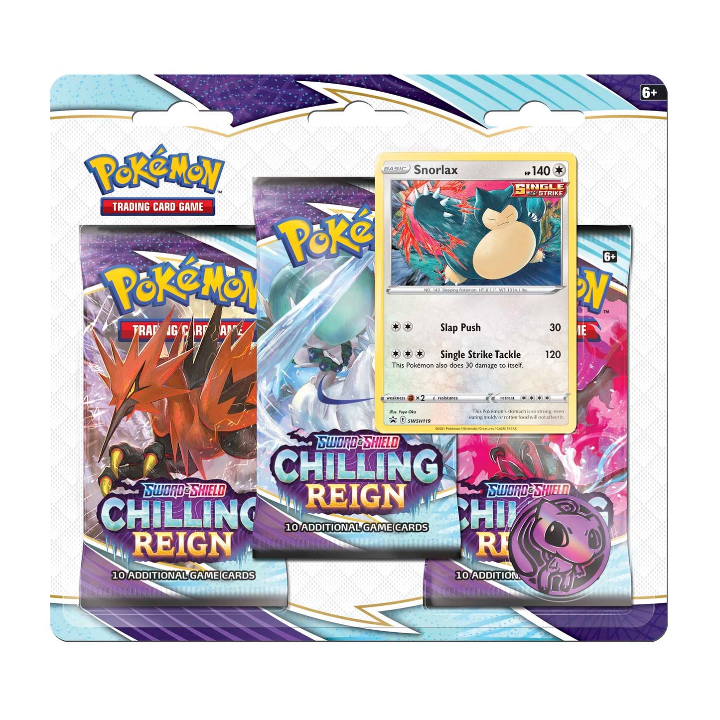 Sword & Shield: Chilling Reign - 3-Pack Blister (Snorlax)